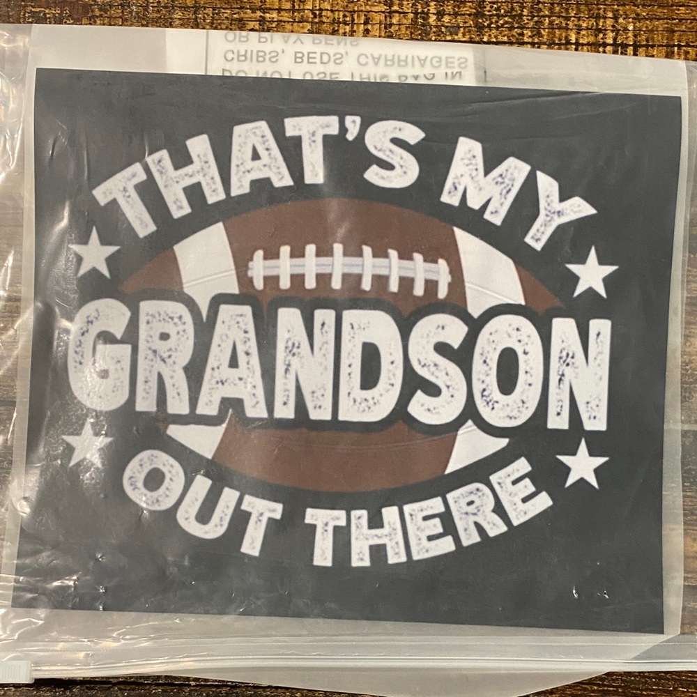 FOOTBALL IRON ON 6 3/4 “ x 8”with Bold Text